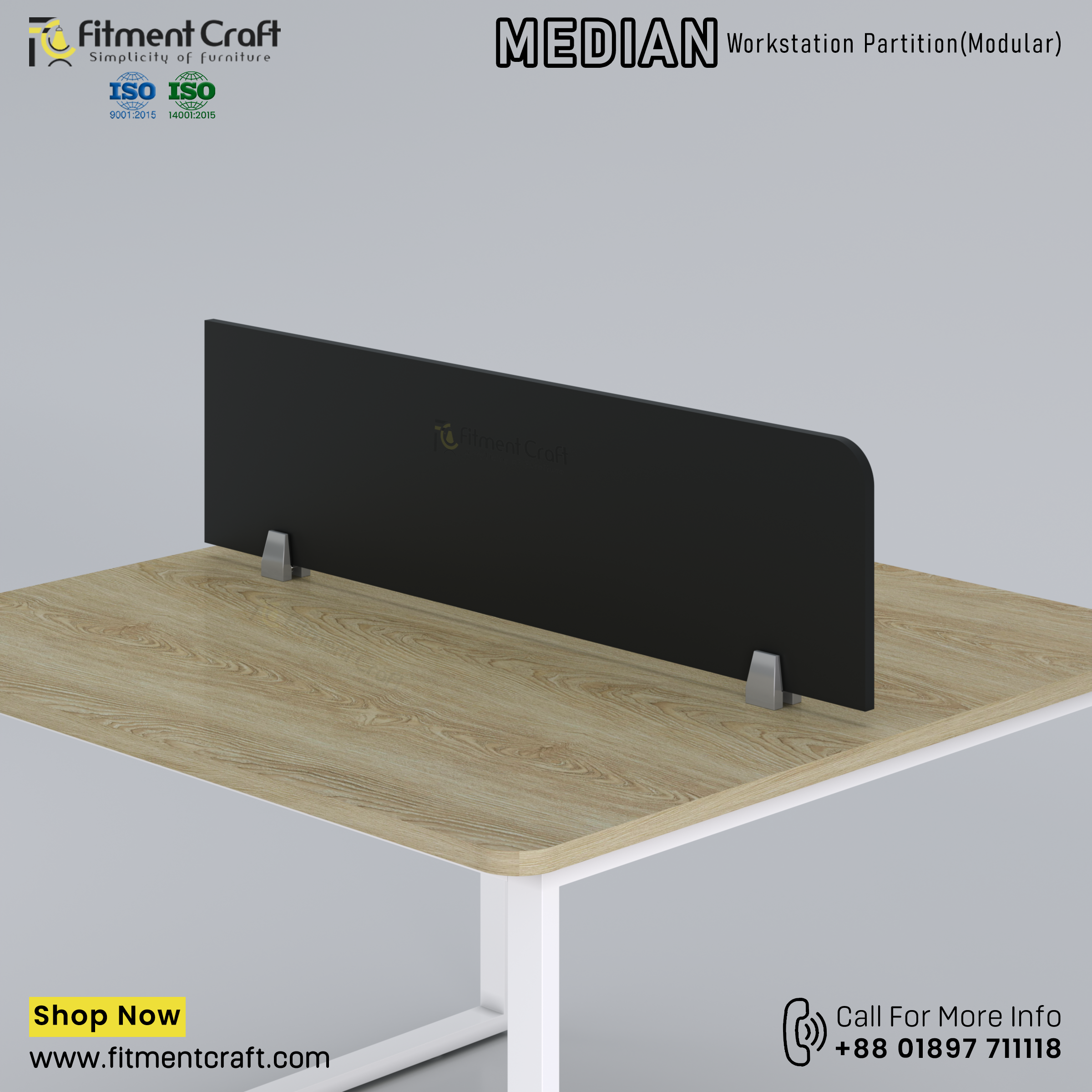 Median-Workstation Modular Partition (1150X300X16mm) । WSMP-ORB-001