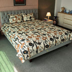 Wild Petal Printed Bed Sheet – Black । PBS - 0071