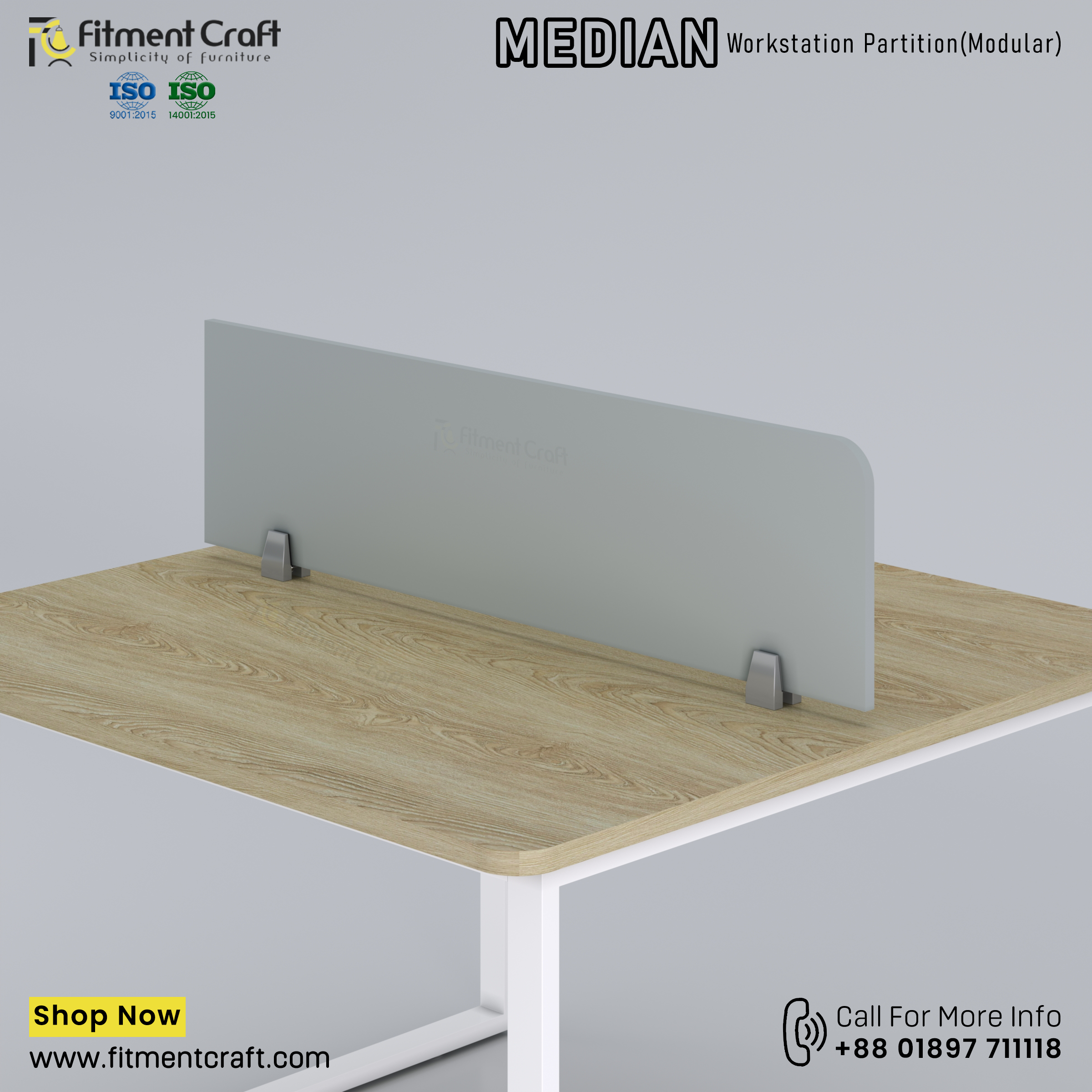 Median-Workstation Modular Partition (1150X300X16mm) । WSMP-ORB-001