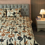 Wild Petal Printed Bed Sheet – Black । PBS - 0071
