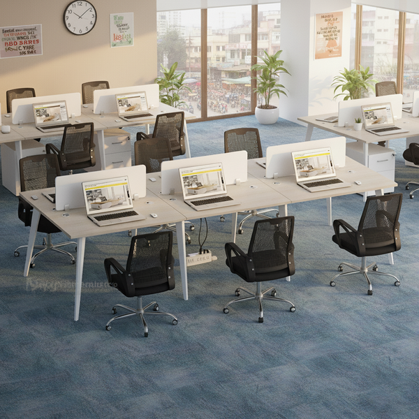 Zenora Six-Seater Workstation