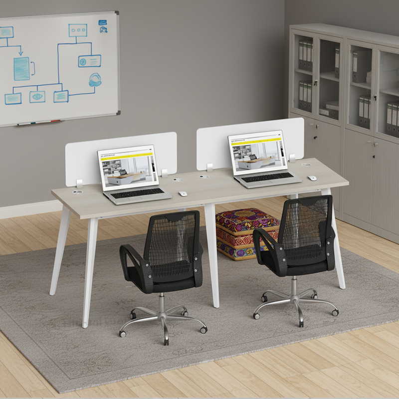 Zenora Side by Side Two Seater Workstation