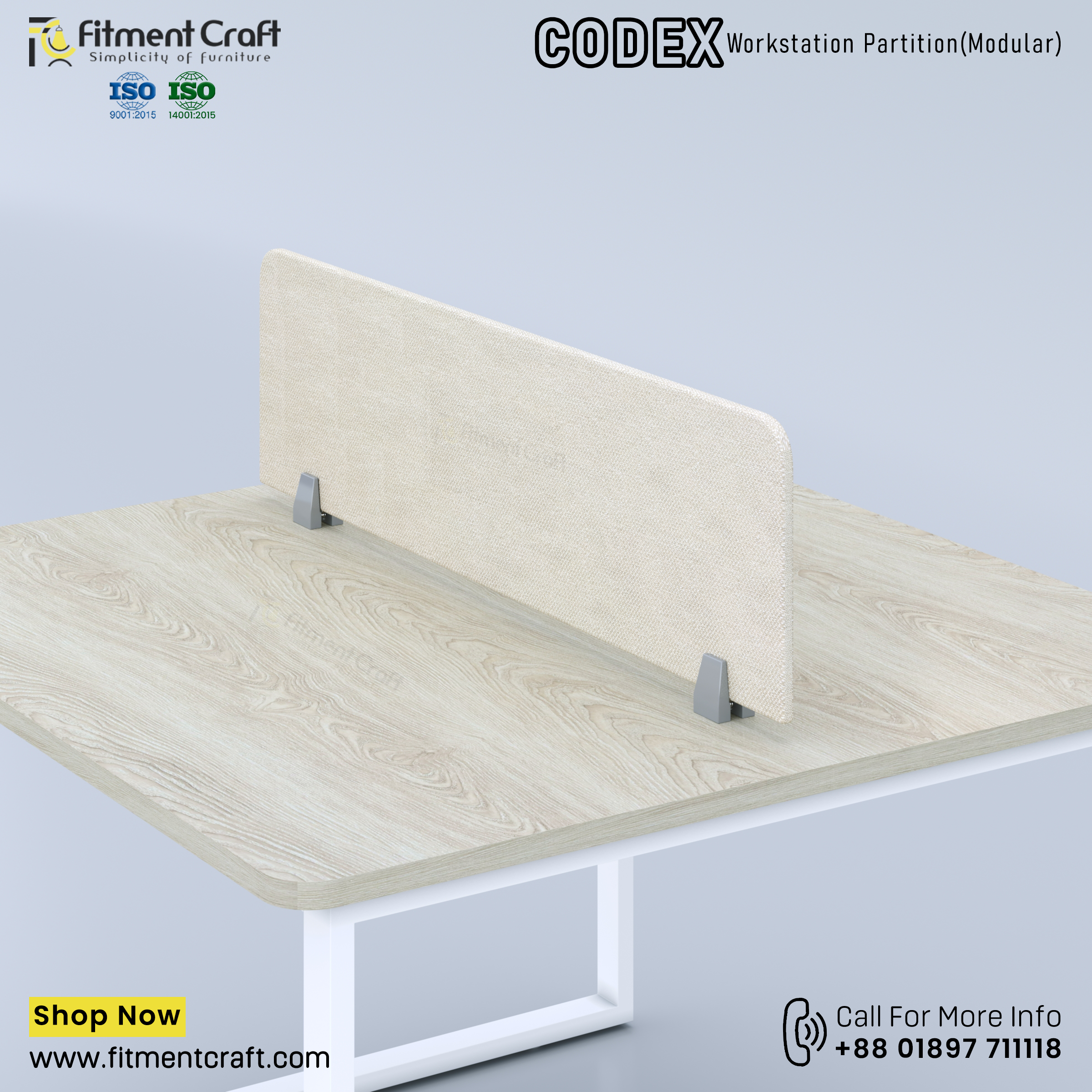 Codex-Workstation Modular Partition (1100X300X18mm) । WSMP-BRF-001