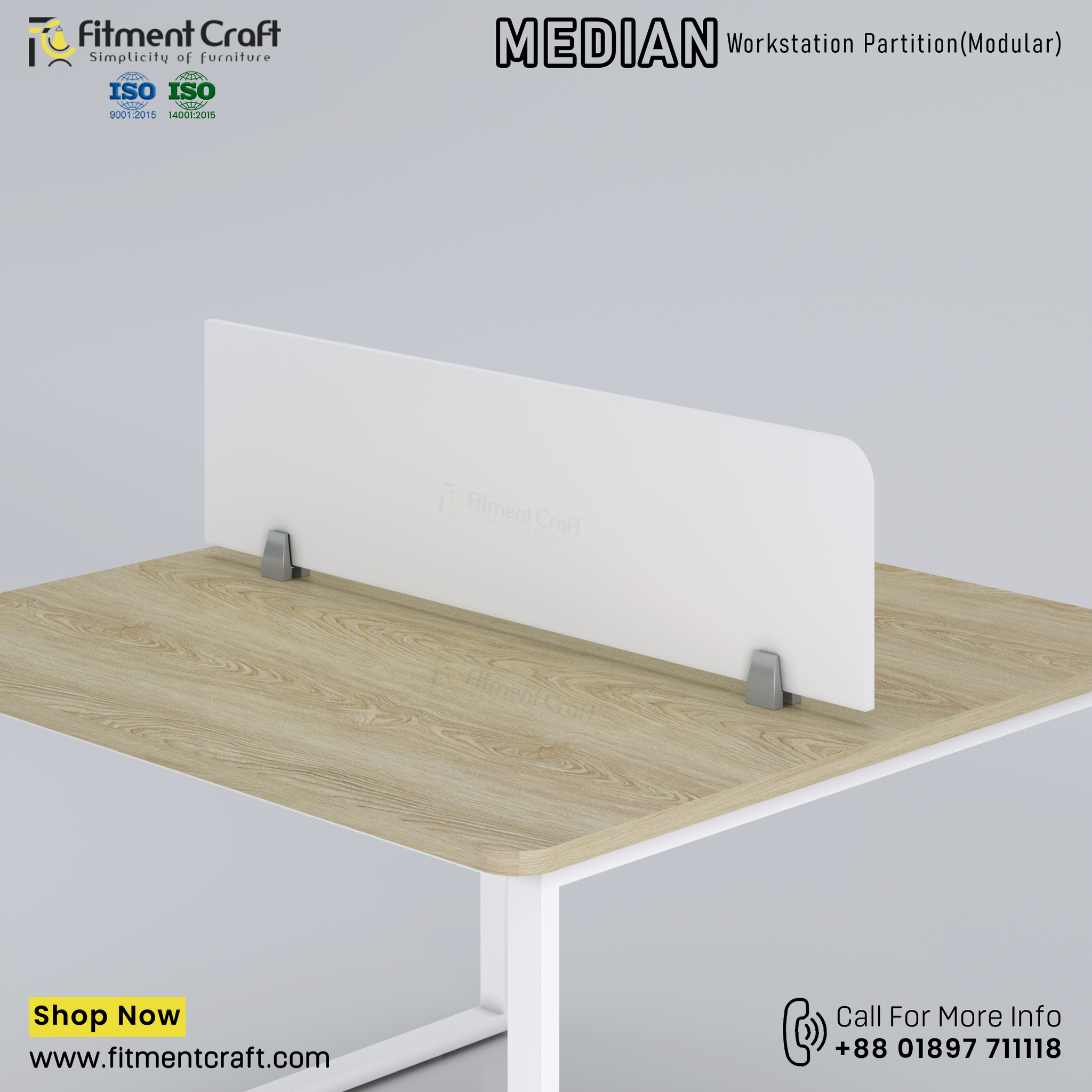 Median-Workstation Modular Partition (1150X300X16mm) । WSMP-ORB-001