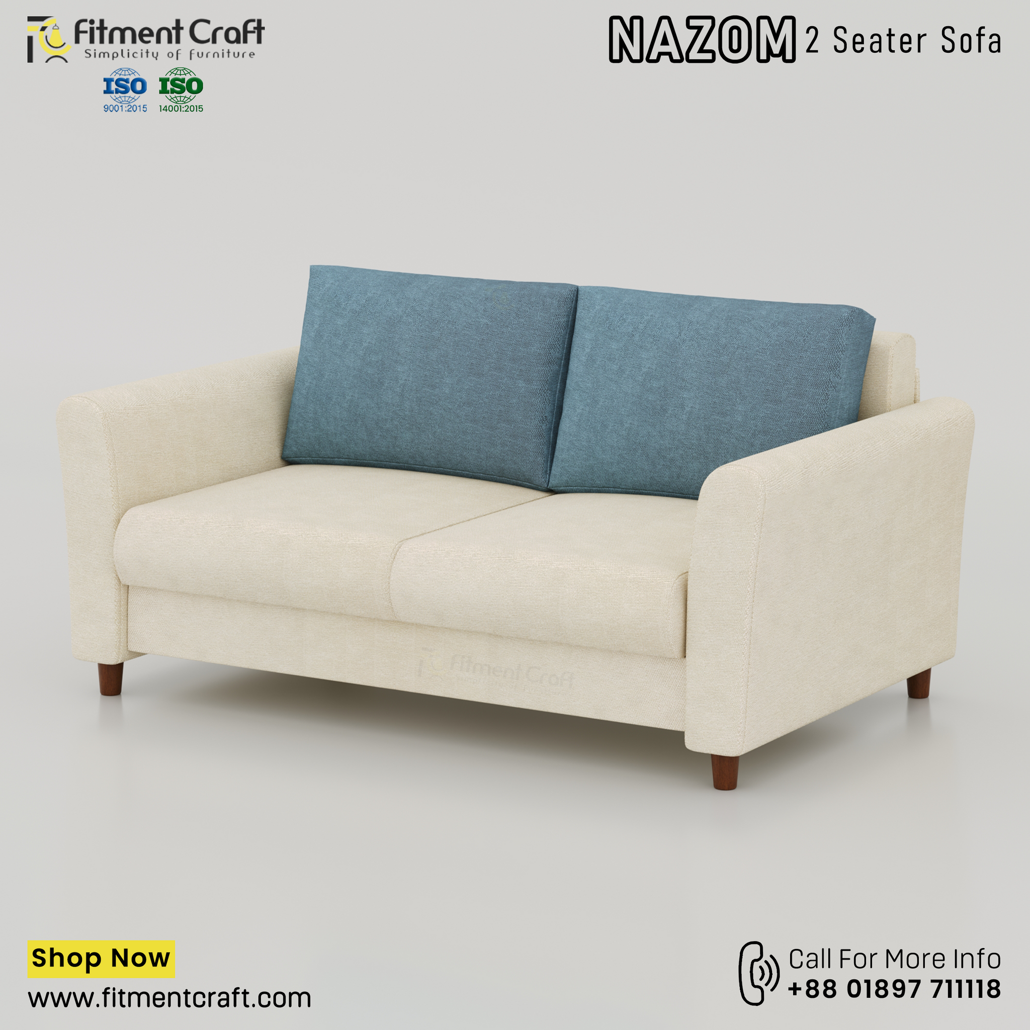 Nazom 2 Seater-sofa। HSV2-040