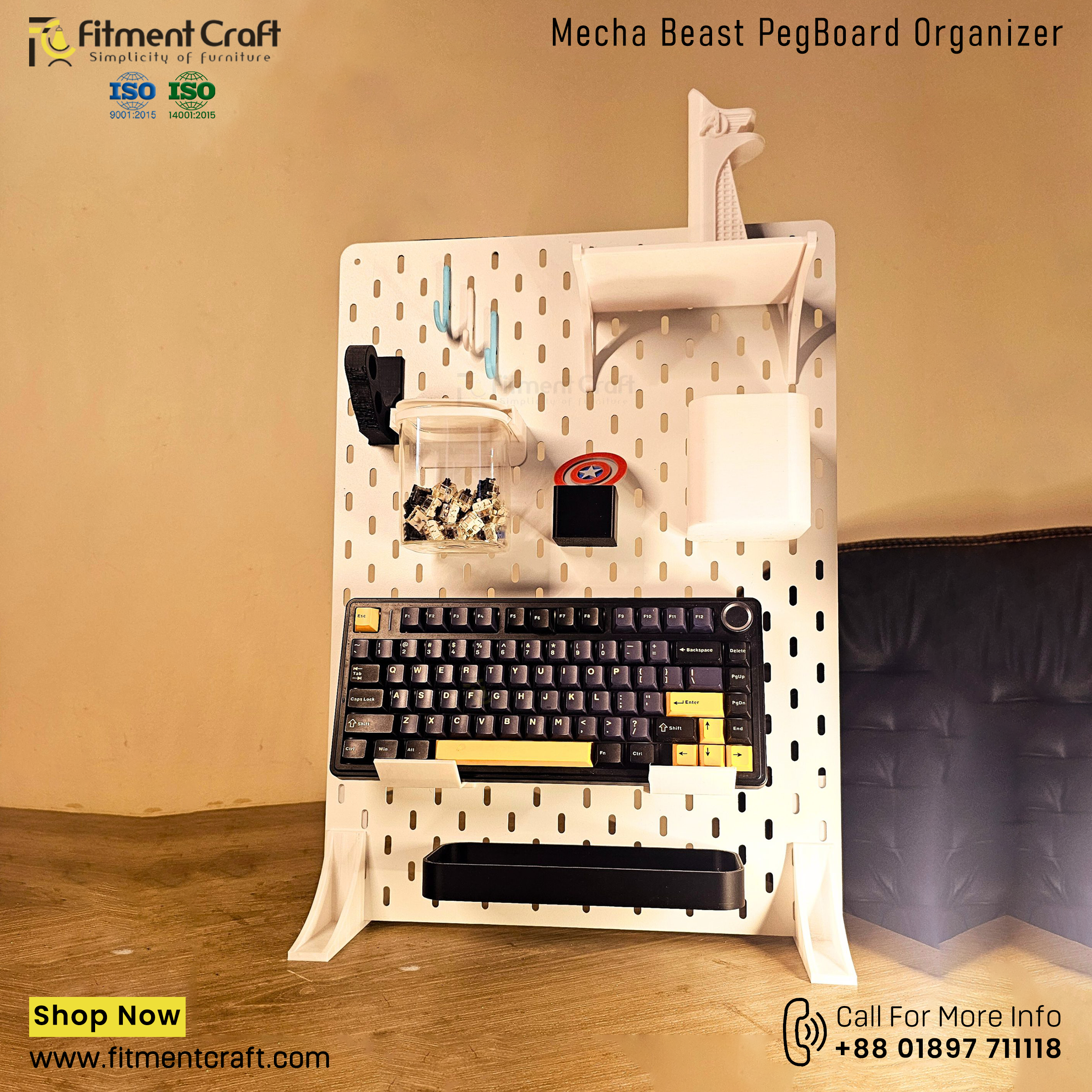 Mecha Beast Pegboard Organizer