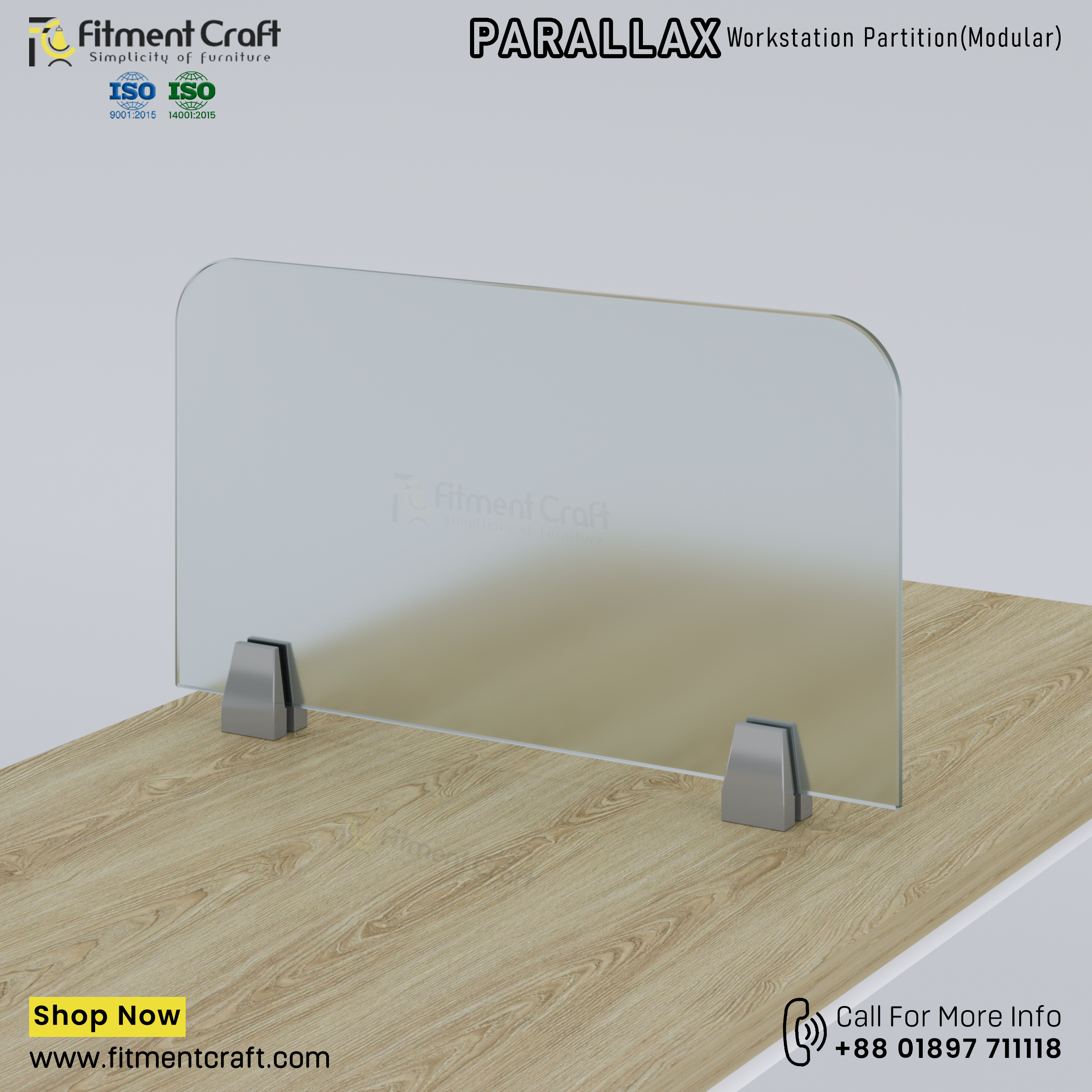 Parallax-Workstation Modular Partition (500X300X8mm) । WSMP-BRG-002