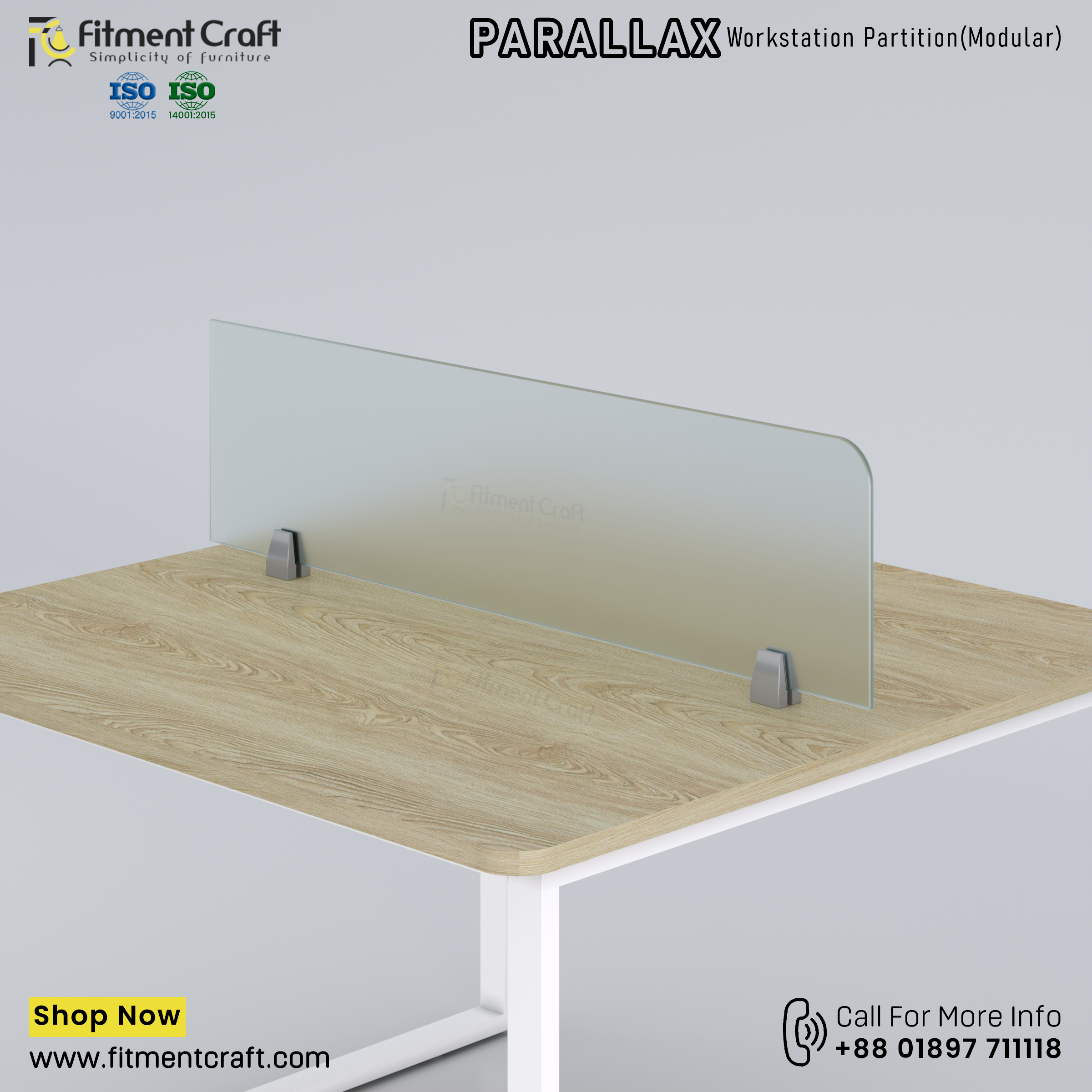 Parallax-Workstation Modular Partition (1150X300X8mm) । WSMP-ORG-001