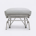 Relaxo cushioned recliner chair and footstool, premium grey lounge chair for relaxing, reading, and TV watching at home.