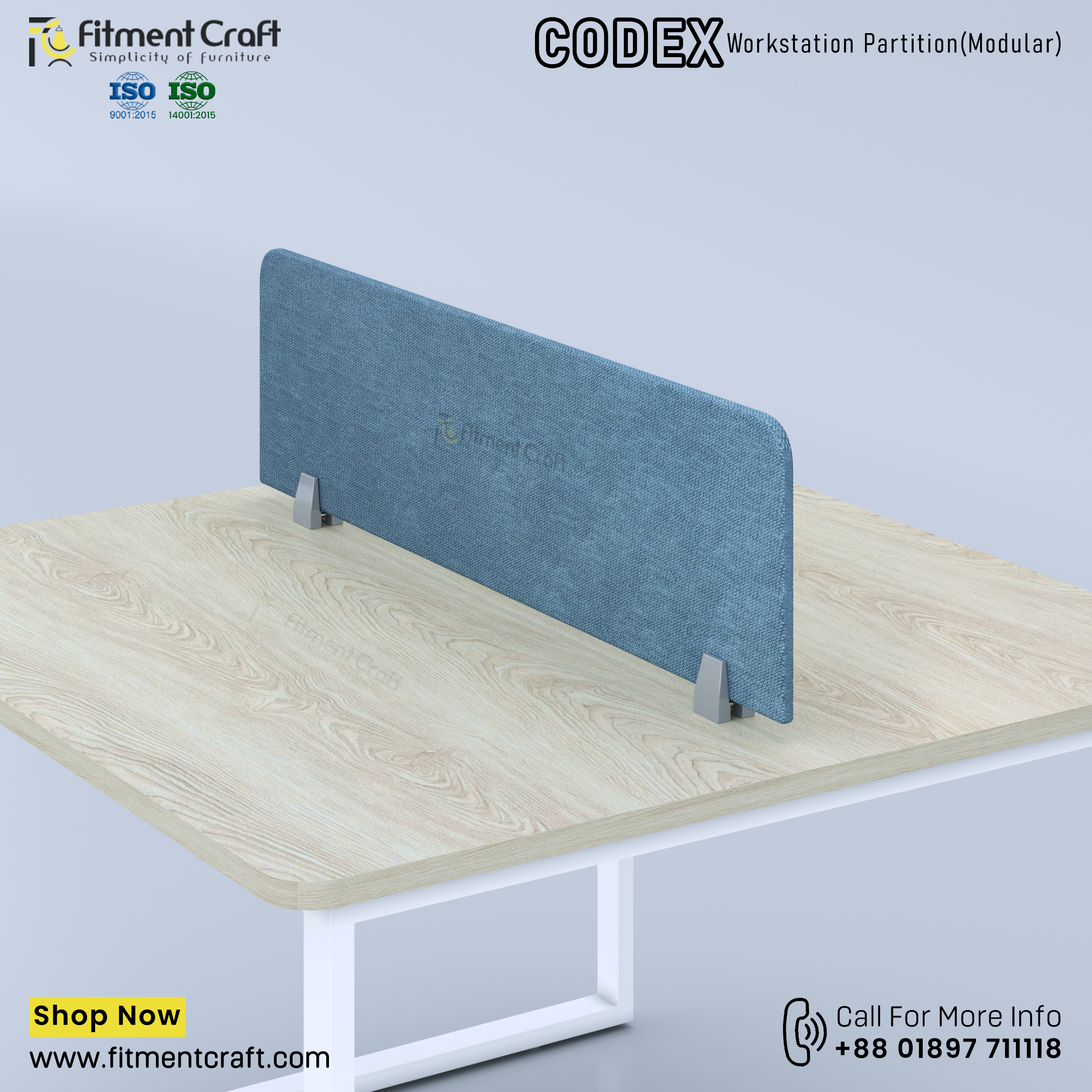 Codex-Workstation Modular Partition (1100X300X18mm) । WSMP-BRF-001