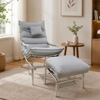 Buy Relaxo recliner chair with ottoman in Bangladesh, grey padded lounge chair for modern home and office comfort now BD