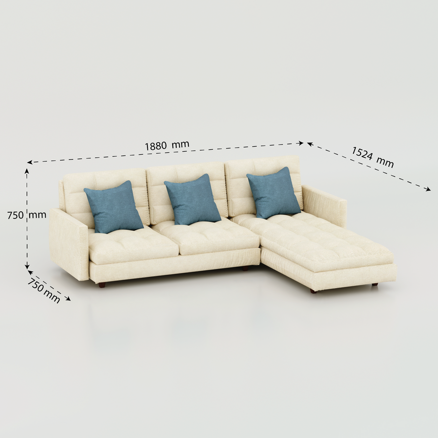 Axon L-shaped sofa for a modern family living room by Fitment Craft