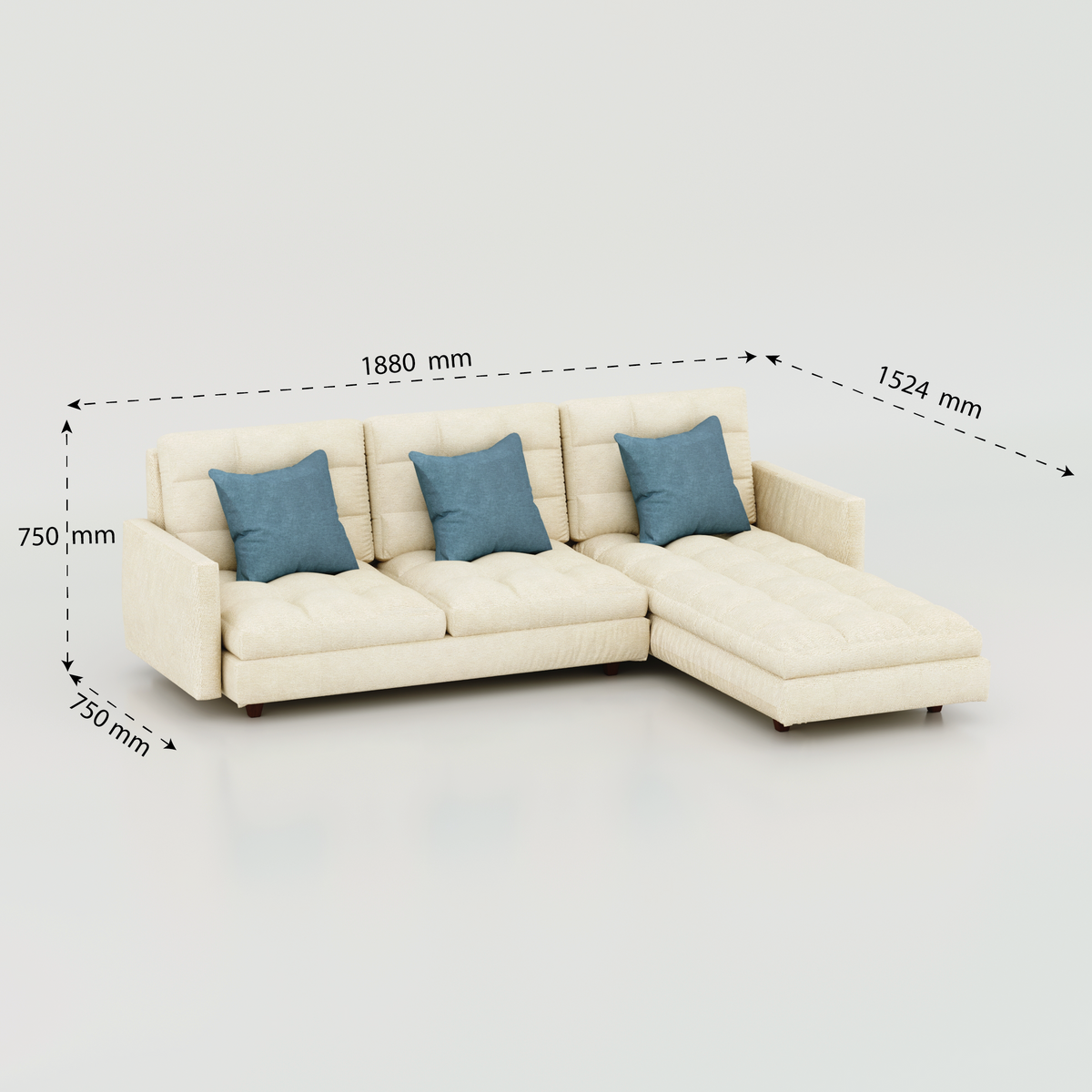 Axon L-shaped sofa by Fitment Craft for modern living room interior