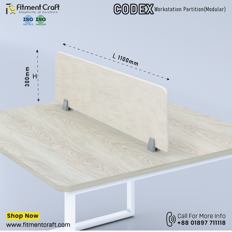 Codex-Workstation Modular Partition (1100X300X18mm) । WSMP-BRF-001