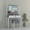 Dressing Table + Seating Stool / Grey - White