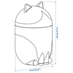 GREJSIMOJS storage with lid cat shaped black white - Standard dimensions diagram