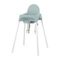 White Antilop baby high chair with tray and safety belt for easy feeding in kitchen, dining and restaurant use BD stores
