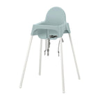 White Antilop baby high chair with tray and safety belt for easy feeding in kitchen, dining and restaurant use BD stores