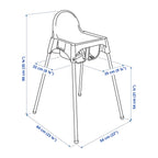Antilop baby high chair Bangladesh, lightweight feeding chair with easy-clean tray and secure seat belt for toddler home