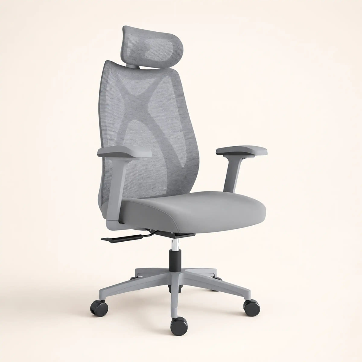 Aster executive chair shown from the front left with headrest and armrests