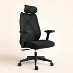 Aster executive chair shown from the front left in a dark upholstery option