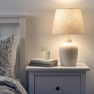 Buy Blidvader Table Lamp in Bangladesh with ceramic base, brass holder and warm cozy light for modern home decor online.