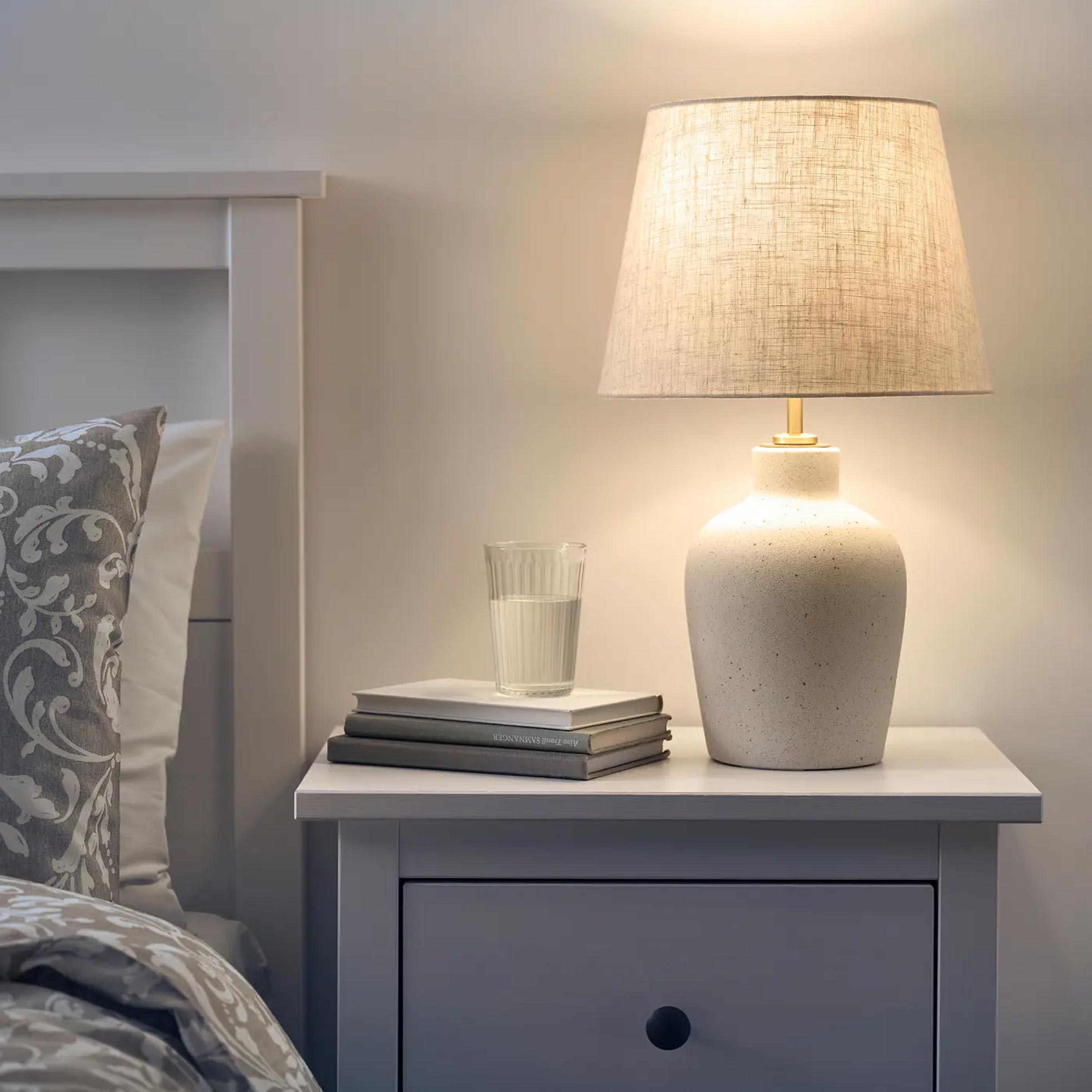 Buy Blidvader Table Lamp in Bangladesh with ceramic base, brass holder and warm cozy light for modern home decor online.