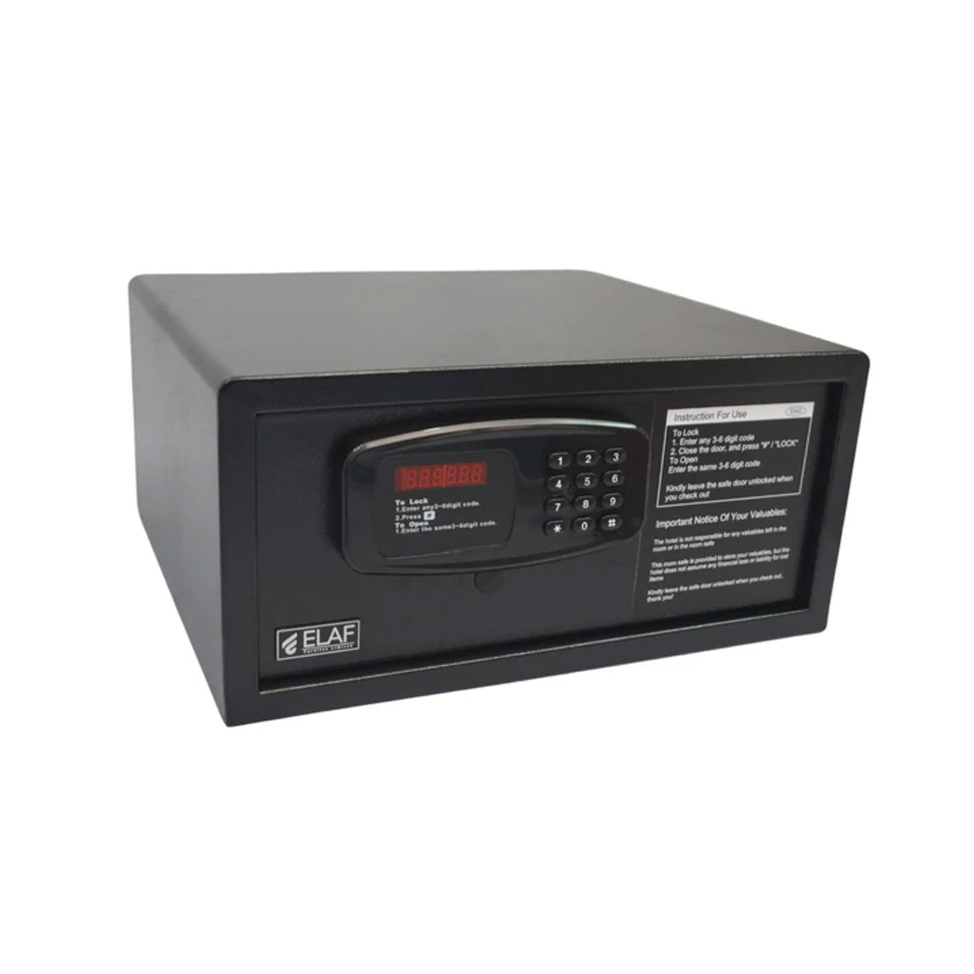 Boxix Safety Locker compact black steel safe box for jewelry money passport and valuables protection