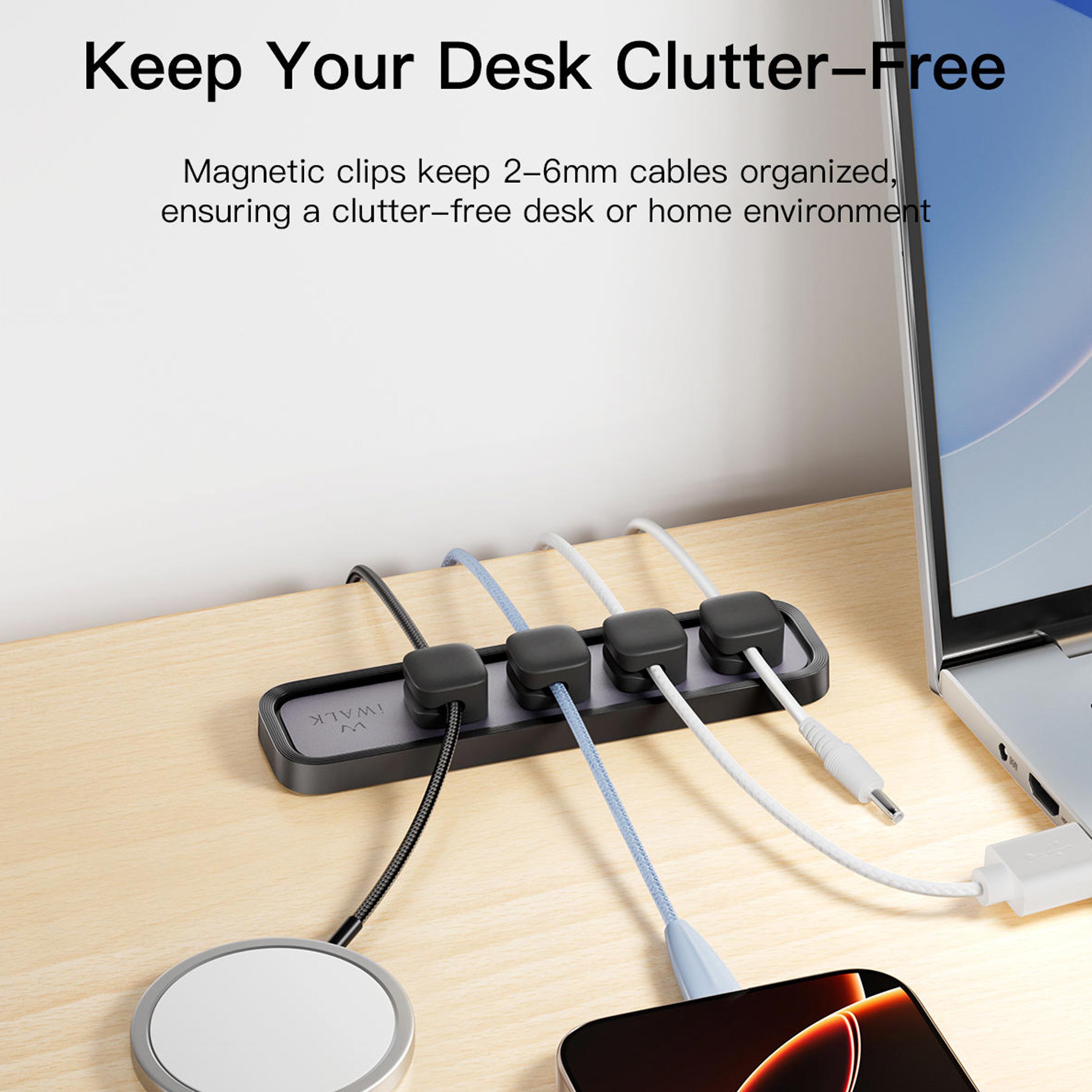 Magnetic Cable Clip Organizer for clutter-free computer desk, laptop charger, USB cable and office wire control today BD