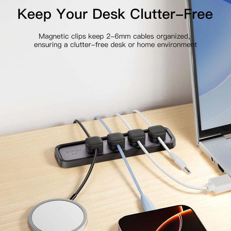 Magnetic Cable Clip Organizer for clutter-free computer desk, laptop charger, USB cable and office wire control today BD