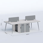 Professional Cluster Face-to-Face Four Seater (Middle Organizer) Workstation with middle organizer storage, workstation dividers, and contemporary office furniture design for productive teamwork.