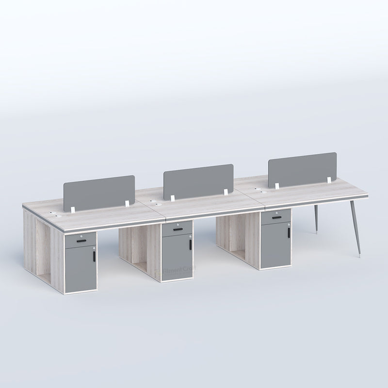 Cluster-Face to face Six seater workstation