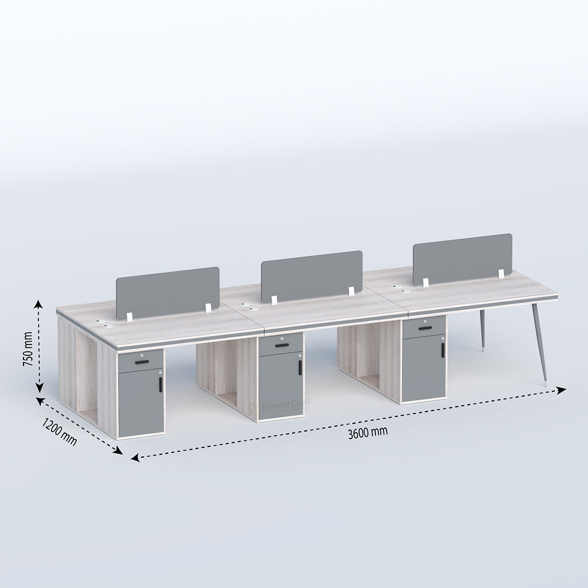 Cluster-Face to face Six seater workstation