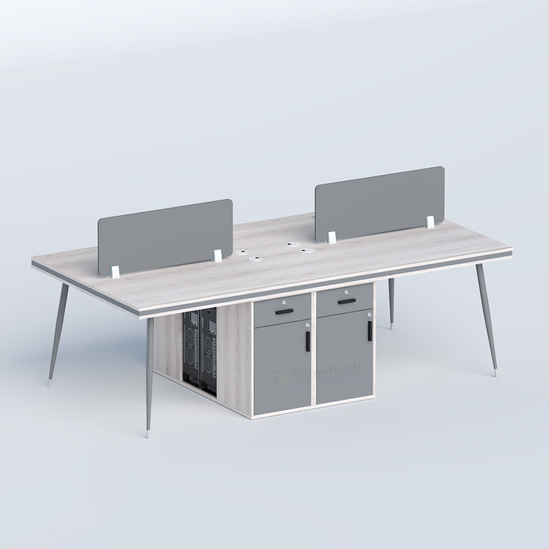 Cluster-Face to face Four seater (Middle Organizer) workstation ...
