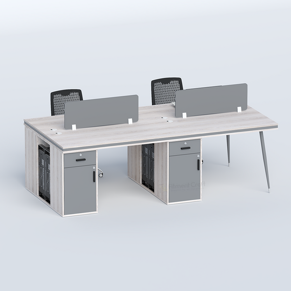 Cluster-Face to face Four seater (Side Organizer) workstation