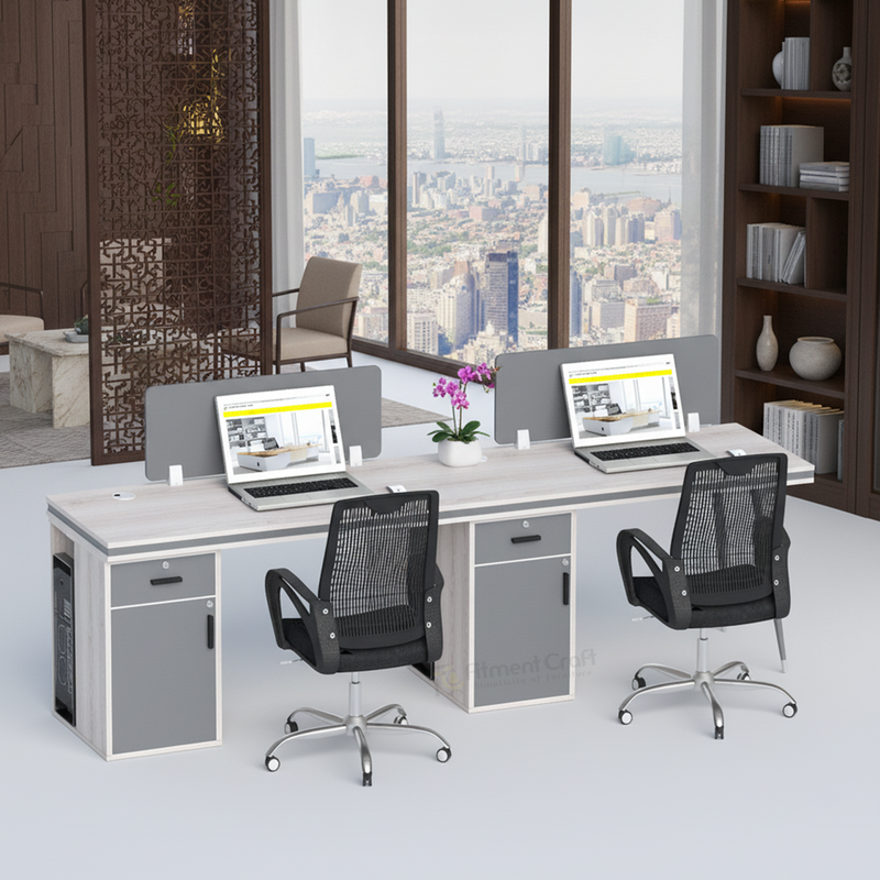 Cluster-Side by side two seater workstation