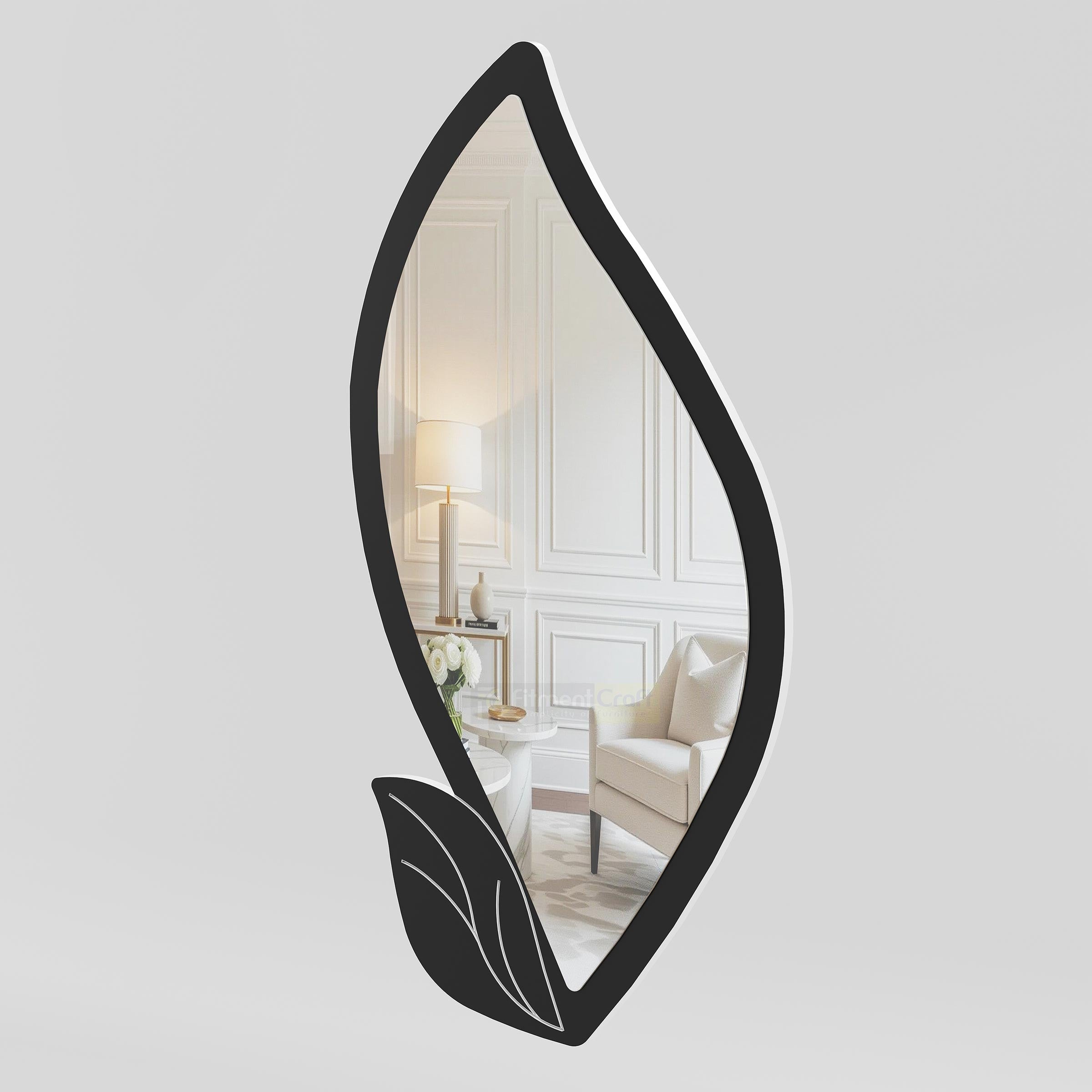 Corsy Wall Hanging Mirror with leaf design for living room, bedroom, hallway, and stylish apartment decor in BD now home