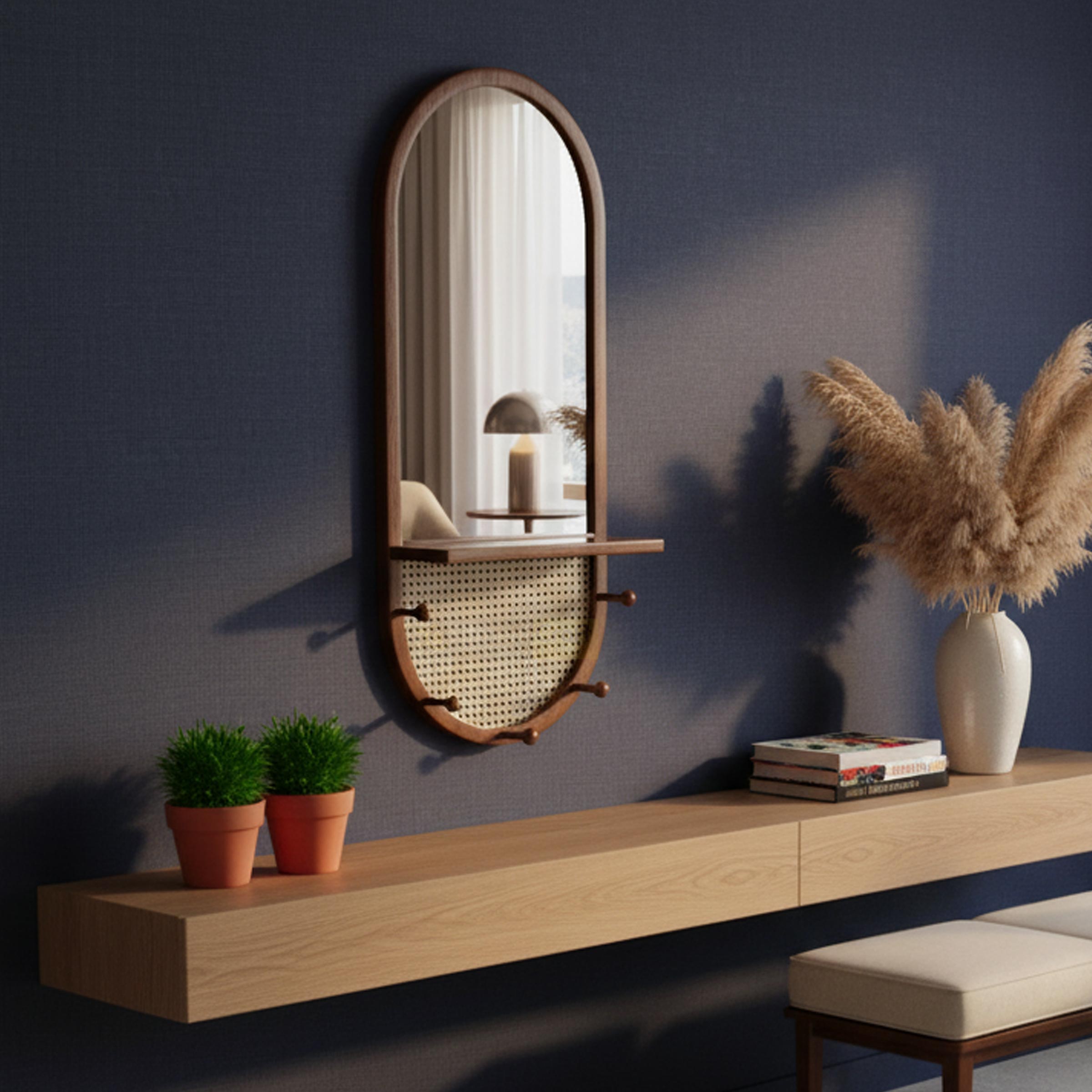 Corvo Wall Hanging Mirror for bedroom wall, dressing corner, hallway decor, and modern home style in Bangladesh today BD