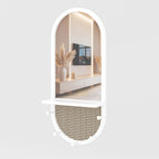 Corvo Wall Hanging Mirror with shelf and hooks for bedroom, dressing corner, and hallway wall decor in Bangladesh BD now