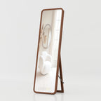 Full body floor mirror with premium mirror glass and minimalist solid wood frame for bedroom use