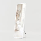 Stylish standing mirror with modern rectangular frame design for bedroom and apartment decoration