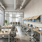 Contemporary hanging office cabinet with durable LB board construction for organized file and document management