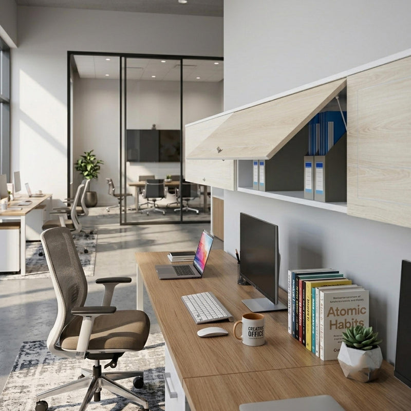 Modern office hanging storage cabinet designed for files, folders, and workspace organization solutions