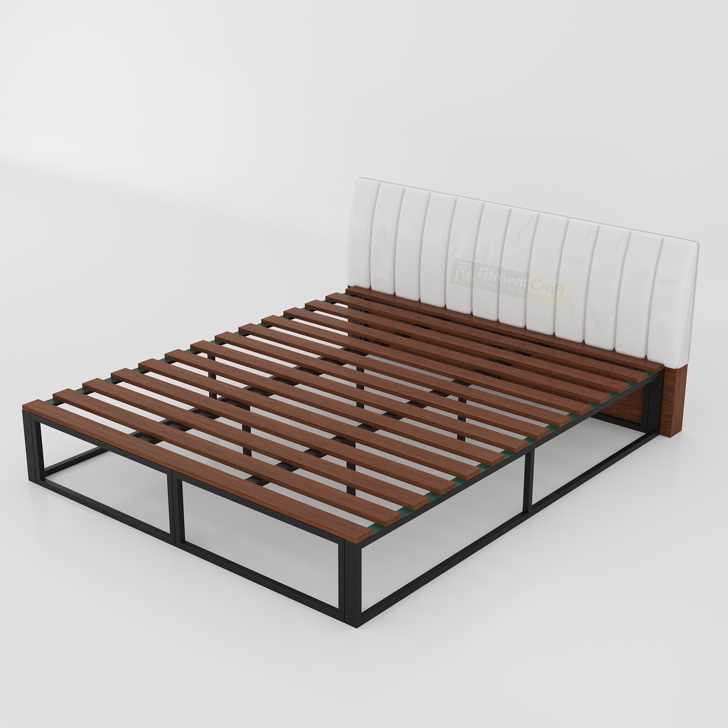 Davor king size bed featuring a strong black metal frame, wooden slat base and premium headboard for modern bedrooms.