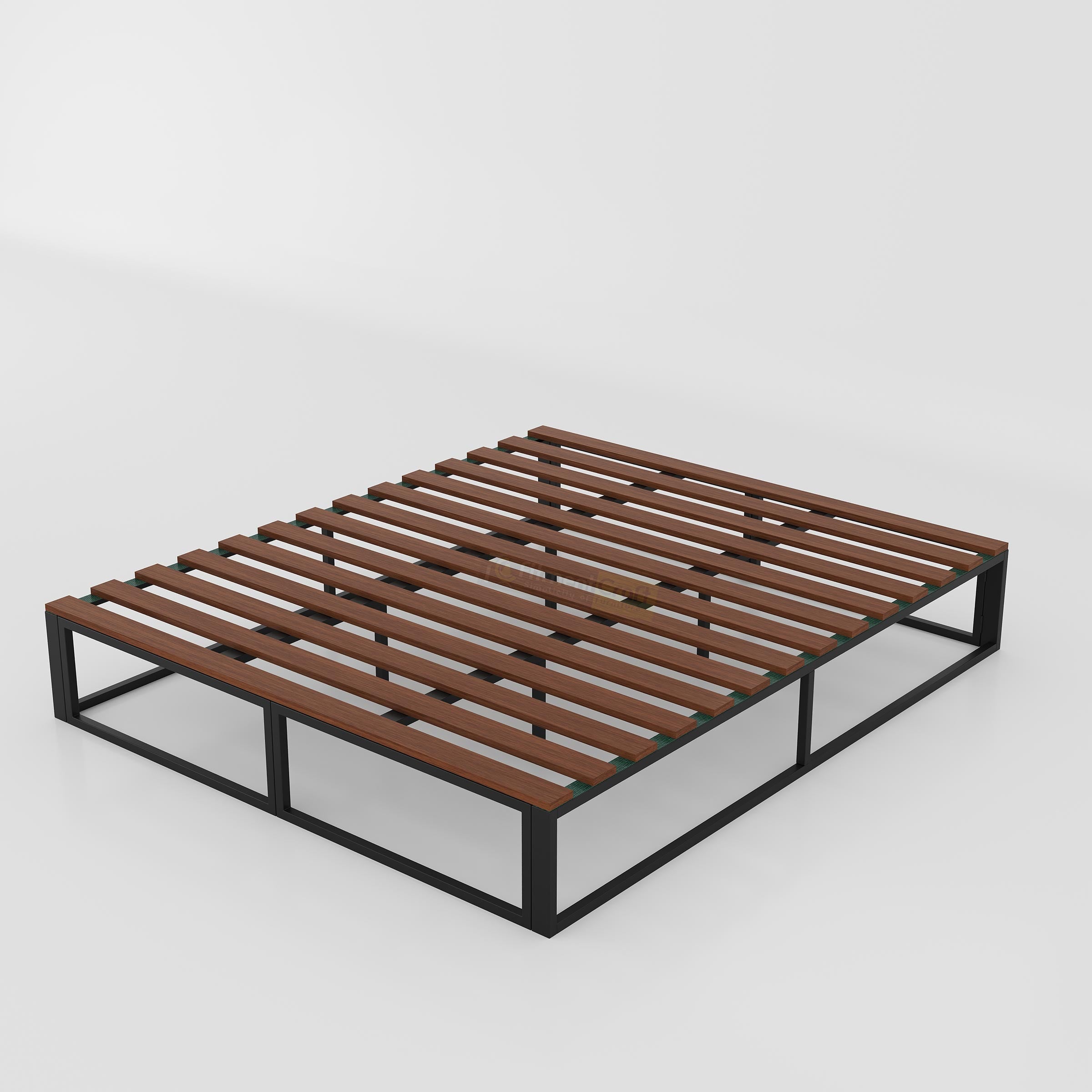 Buy Davor Standard King Size Bed in Bangladesh with wooden slats, MS box support and elegant modern headboard design.