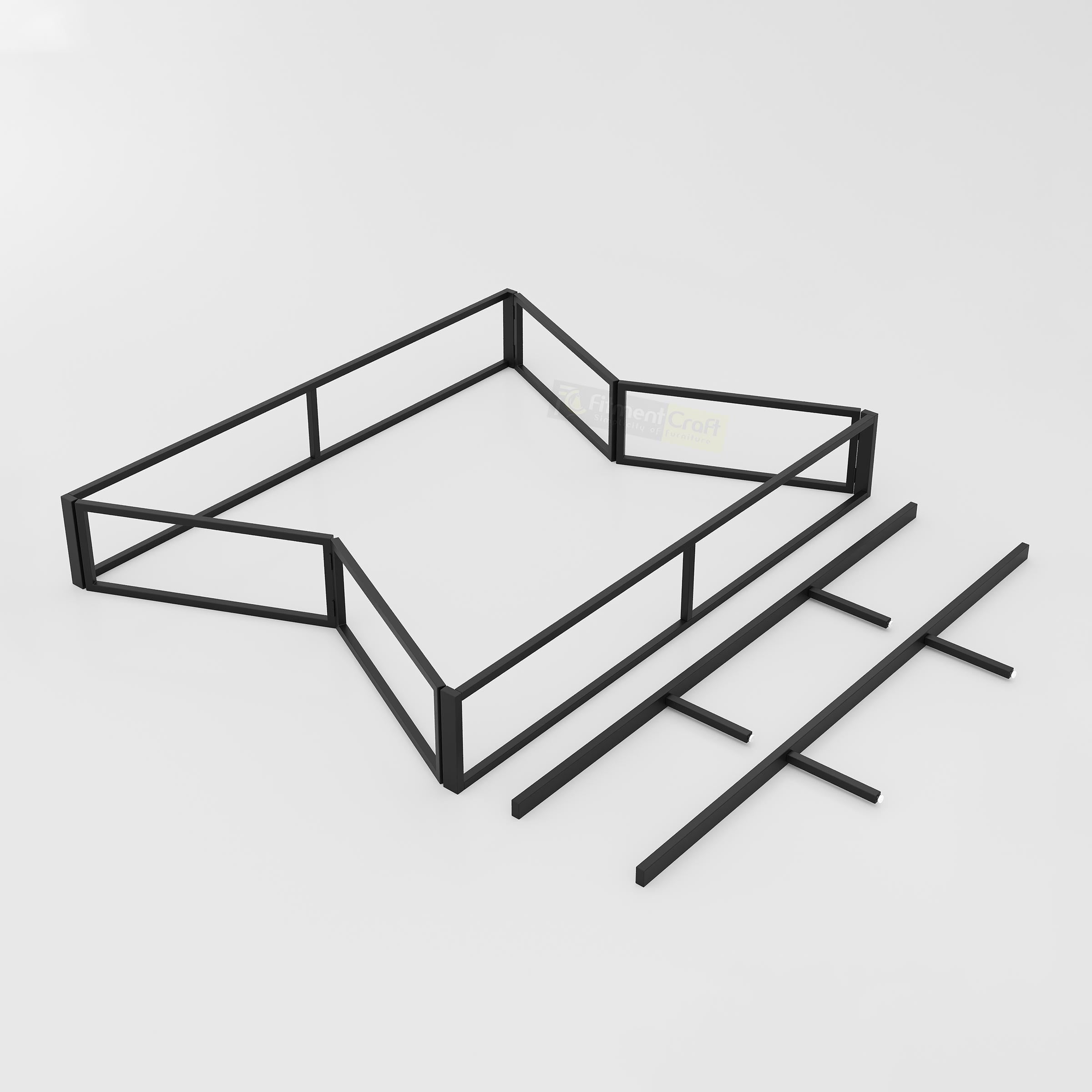 Davor Standard King Size Bed for couples with sturdy MS box frame, wooden slats and a stylish upholstered headboard.