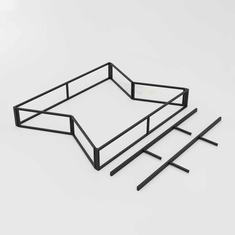 Davor Standard King Size Bed for couples with sturdy MS box frame, wooden slats and a stylish upholstered headboard.