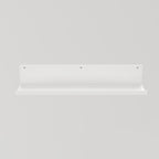 Durable white wall-mounted shelf with a sleek design, suitable for displaying decor and organizing essentials.