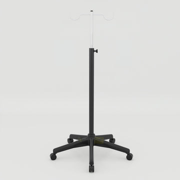 Modern IV stand for hospital beds with stainless steel adjustable pole and stable base