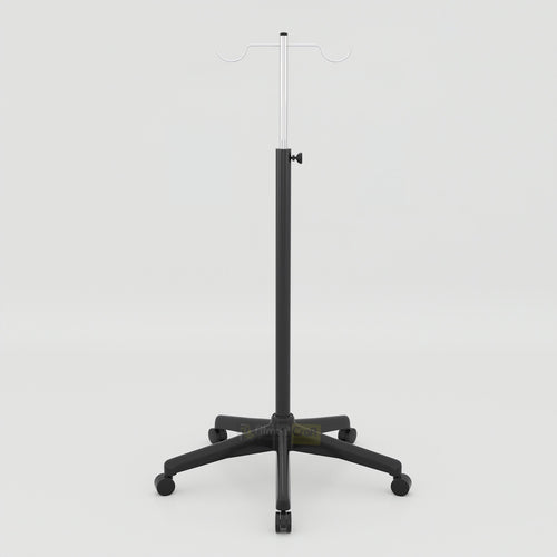 Modern IV stand for hospital beds with stainless steel adjustable pole and stable base